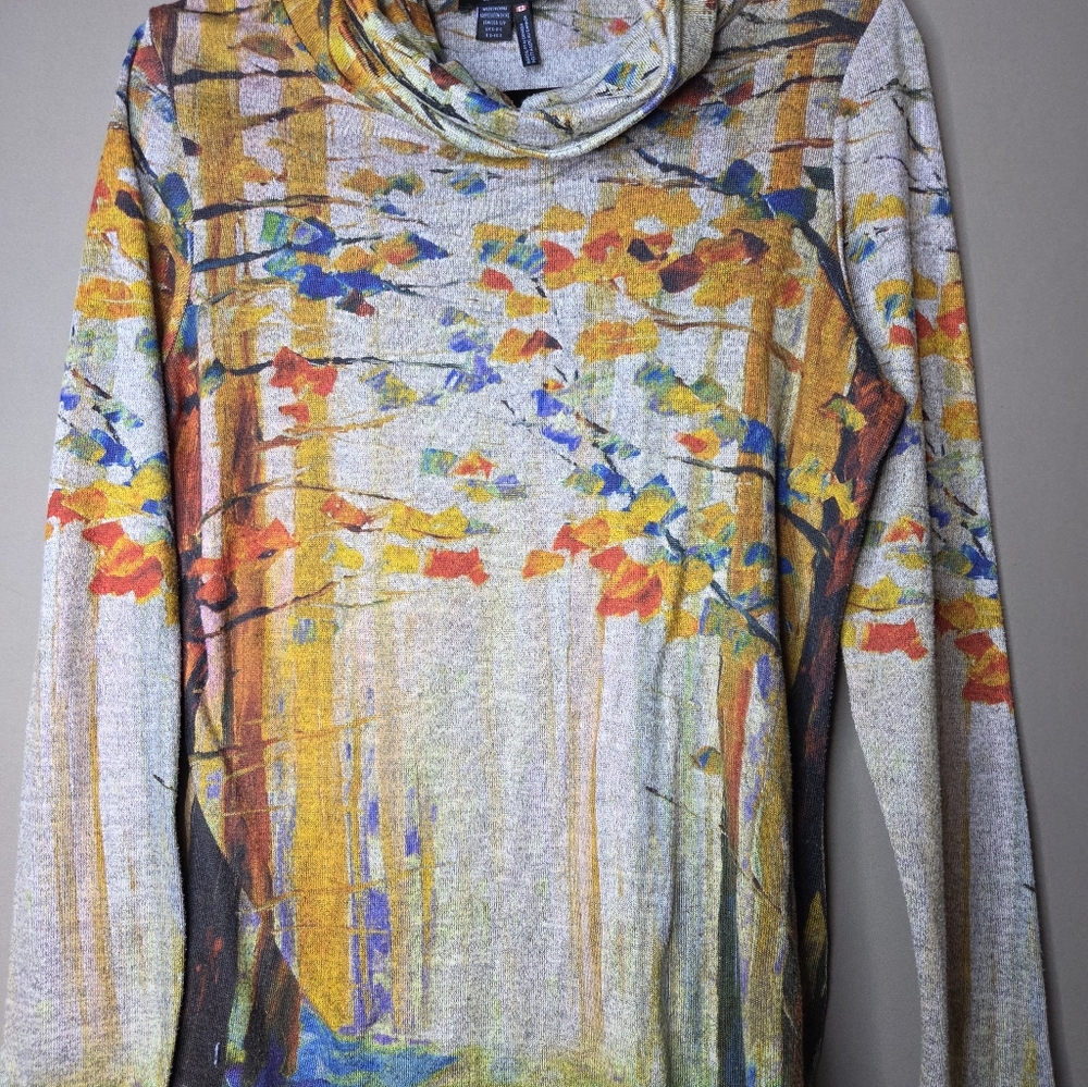 French Dressing Jeans Artistic Multicolor Cowl Neck Sweater - Picture 2 of 8
